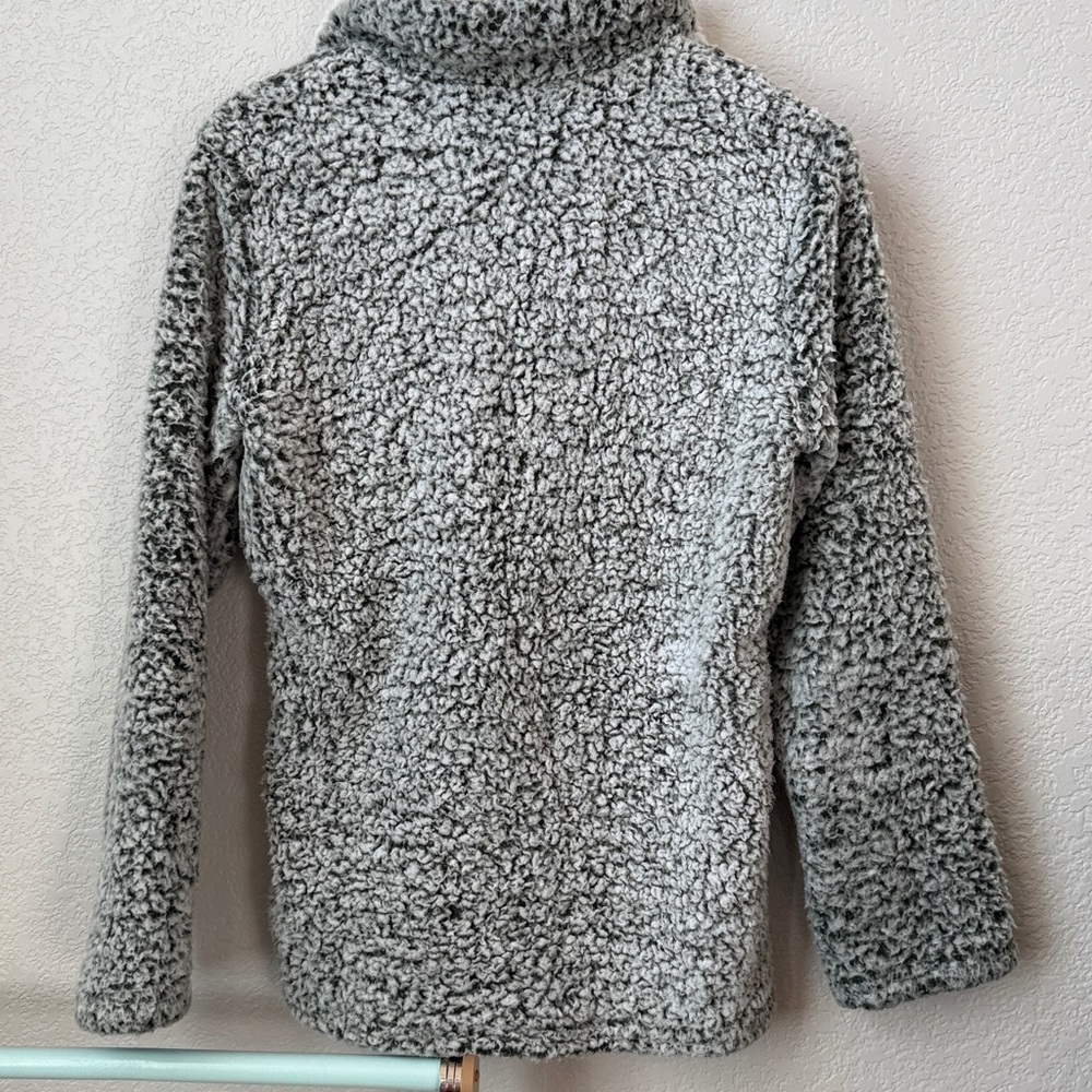 Love Tree Sherpa Sweater Quarter Zip Green and White Size Small - Picture 7 of 8